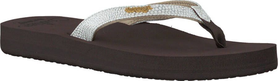 Reef Star Cushion Sassybrown White Dames Slippers Bruin Wit