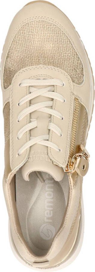 Remonte Beige Metallic Glitter Sneaker met Rits Beige Dames - Foto 12