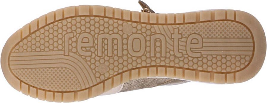 Remonte Beige Metallic Glitter Sneaker met Rits Beige Dames - Foto 15