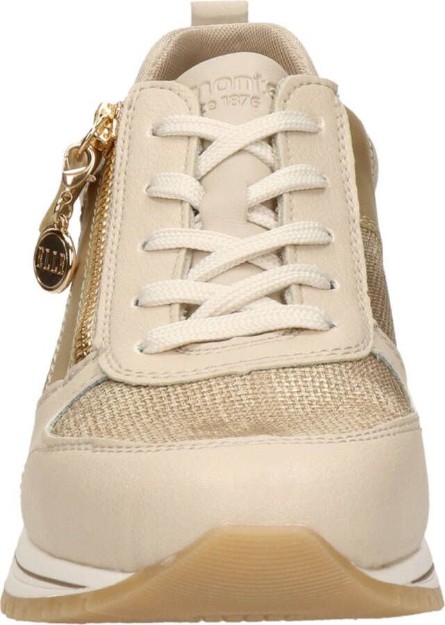 Remonte Beige Metallic Glitter Sneaker met Rits Beige Dames - Foto 7