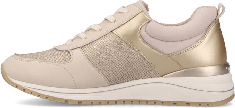 Remonte Beige Metallic Glitter Sneaker met Rits Beige Dames