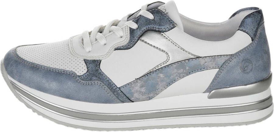 Remonte Dames Sneaker D1320-80 Blauw Wit Zilver