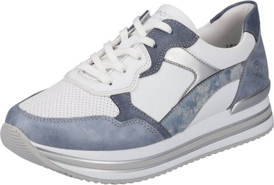 Remonte Dames Sneaker D1320-80 Blauw Wit Zilver