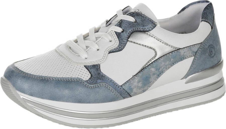 Remonte Dames Sneaker D1320-80 Blauw Wit Zilver