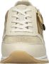 Remonte Beige Metallic Glitter Sneaker met Rits Beige Dames - Thumbnail 8