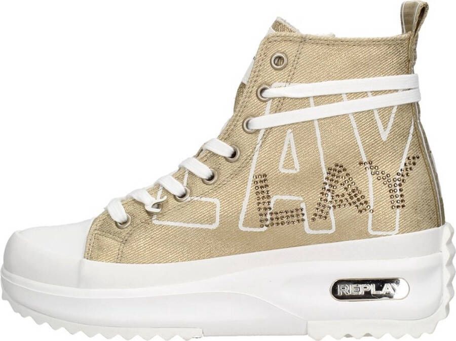 Replay Aqua Print 2 Sneakers Hoog beige