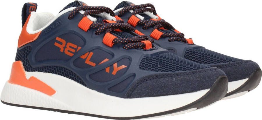 Replay Maze Jr. jongens sneaker Blauw multi