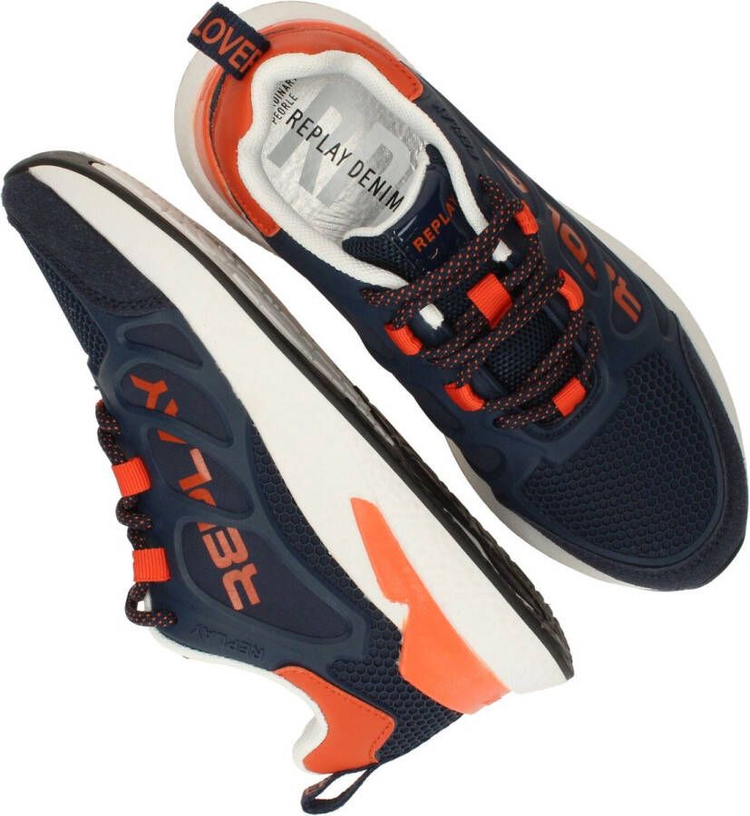 Replay Maze Jr. jongens sneaker Blauw multi