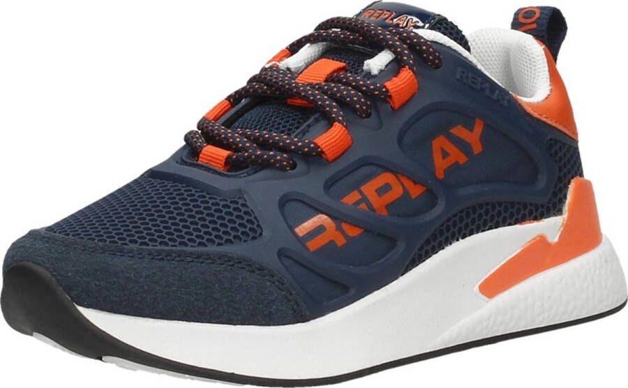 Replay Maze Jr. jongens sneaker Blauw multi