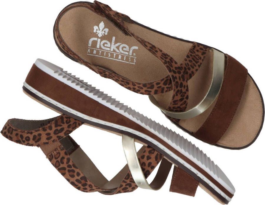 Rieker Comfortabel Sandalen Plat cognac