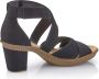 Rieker Zwarte Synthetische Hoge Hak Sandalen Black Dames - Thumbnail 13