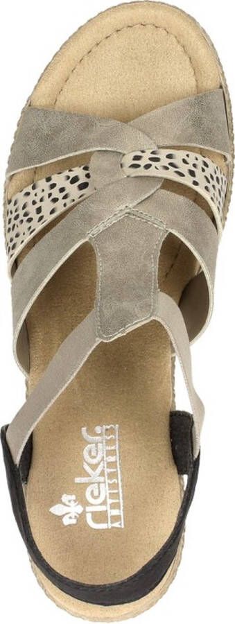 Rieker Elegante Comfortabele Sandalette Zwart Zilver Multicolor Dames - Foto 11