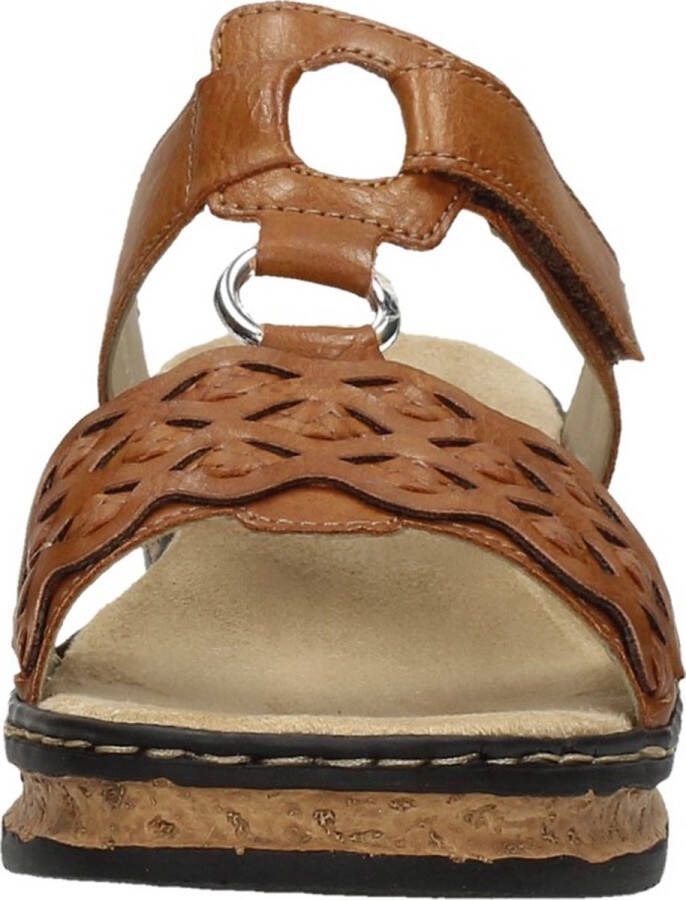 Rieker -Dames cogna caramel slippers & muiltjes