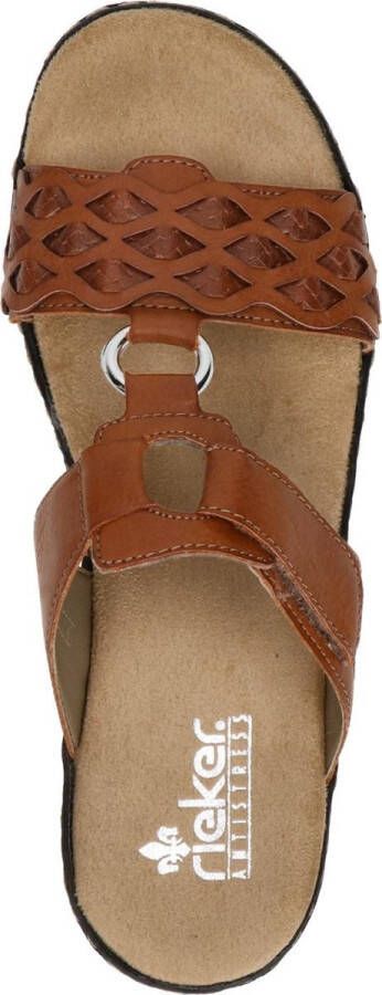 Rieker -Dames cogna caramel slippers & muiltjes