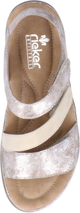 Rieker Dames Sandaal 64872-90 Beige Zilver