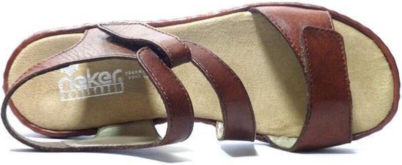 Rieker Dames sandalen Plat cognac