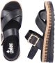 Rieker Comfortabele Leren Sandalen met Verhoogde Zool Black Dames - Thumbnail 4