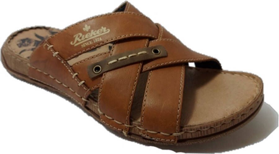 Rieker -Heren cognac caramel pantoffels & slippers - Foto 6