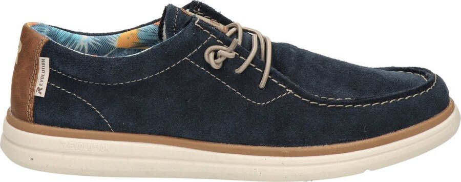 Rieker Comfortabele blauwe suède sneakers met extra veters Blue Heren - Foto 5