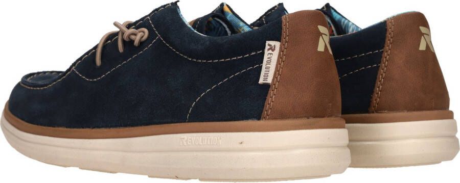 Rieker Comfortabele blauwe suède sneakers met extra veters Blue Heren - Foto 15