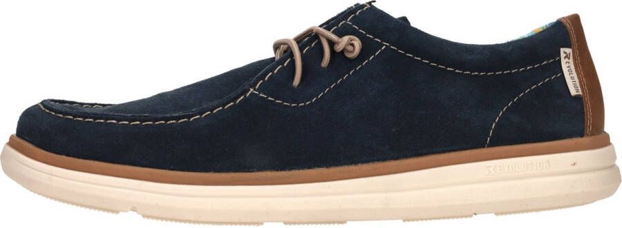 Rieker Comfortabele blauwe suède sneakers met extra veters Blue Heren - Foto 7