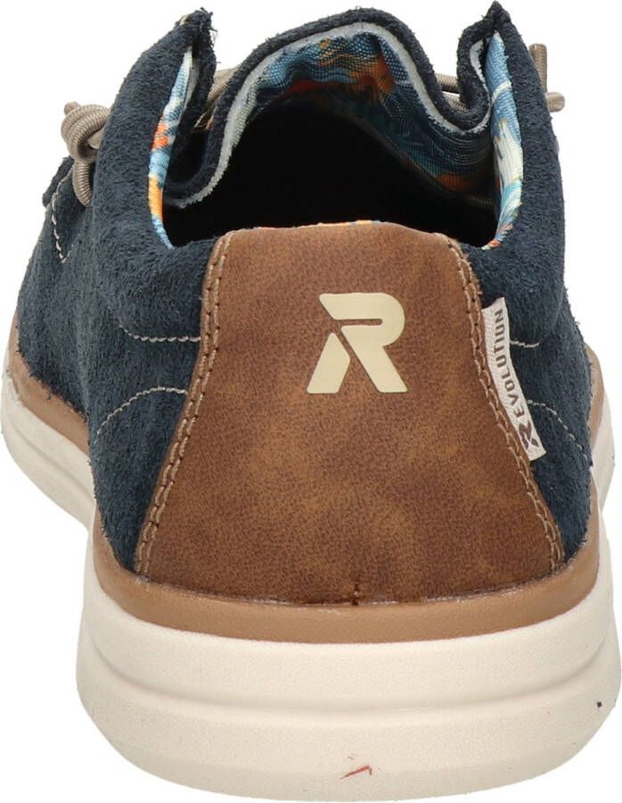 Rieker Comfortabele blauwe suède sneakers met extra veters Blue Heren - Foto 9