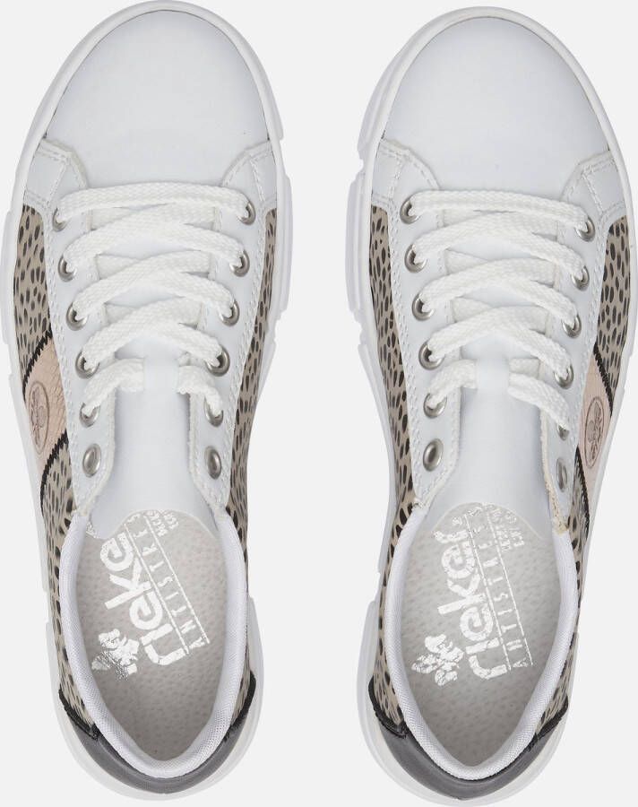 Rieker Print Sneakers wit Synthetisch Dames