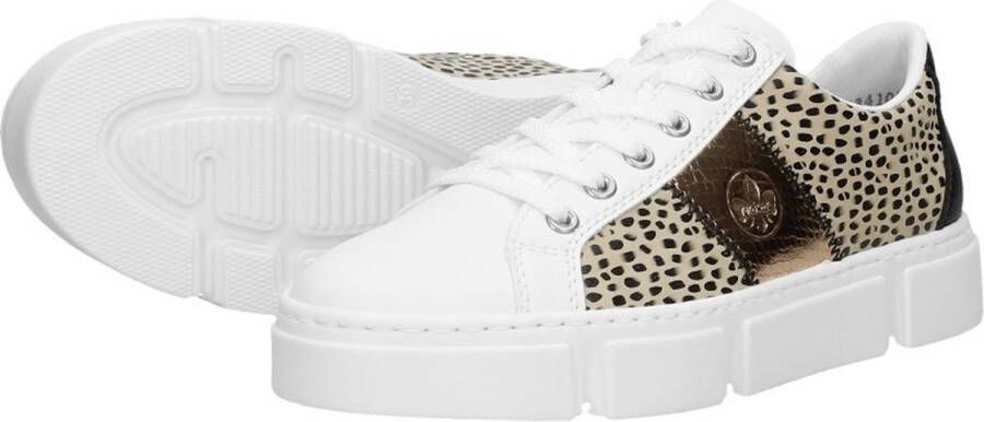 Rieker Print Sneakers wit Synthetisch Dames