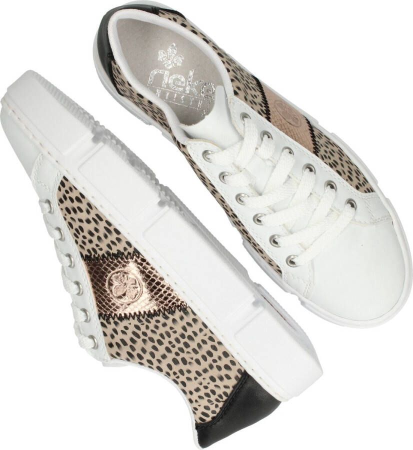 Rieker Print Sneakers wit Synthetisch Dames