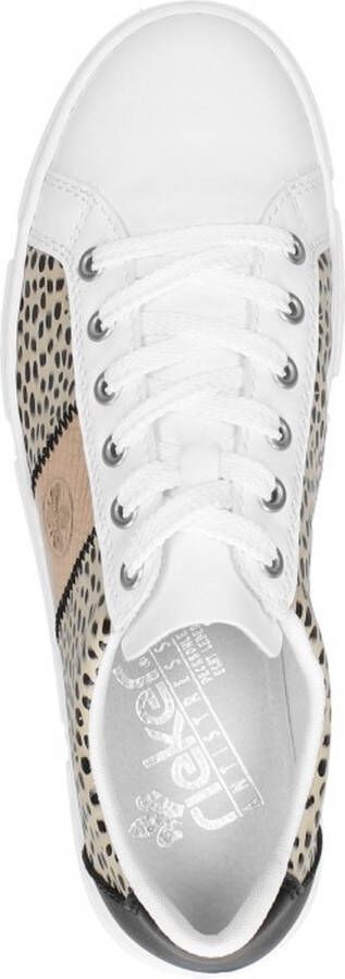 Rieker Print Sneakers wit Synthetisch Dames