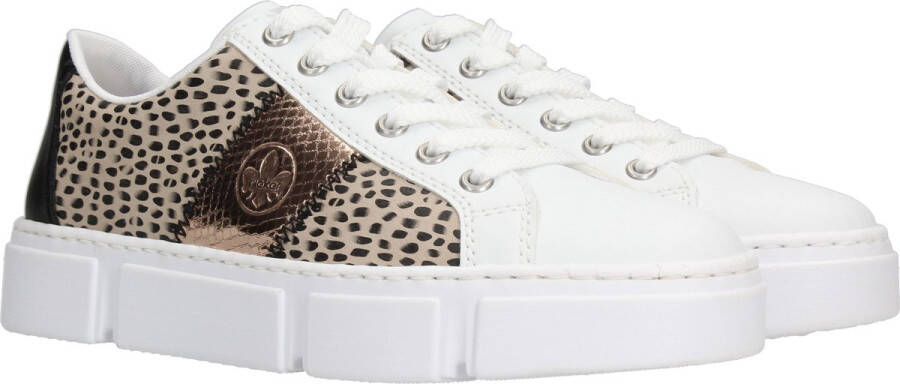 Rieker Print Sneakers wit Synthetisch Dames