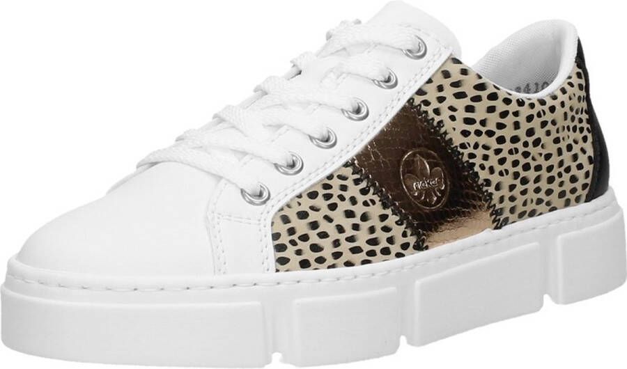 Rieker Print Sneakers wit Synthetisch Dames