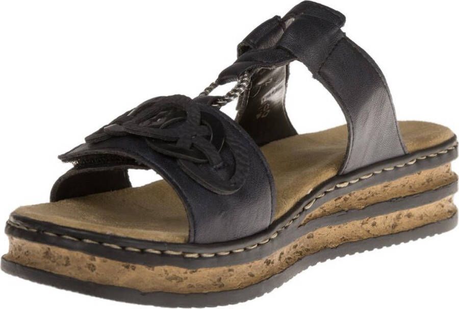 Rieker Blauwe Synthetische Sandalen met Klittenbandsluiting Blauw Dames - Foto 9