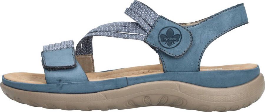 Rieker Sandalen blauw Textiel Dames