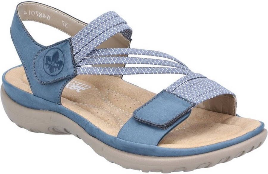 Rieker Sandalen blauw Textiel Dames