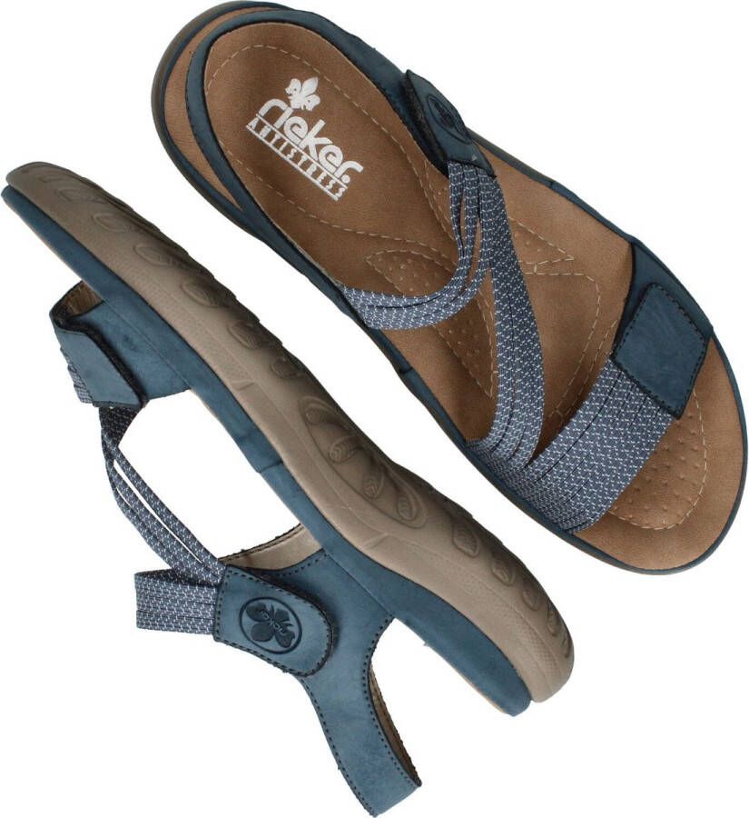 Rieker Sandalen blauw Textiel Dames