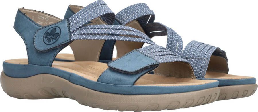 Rieker Sandalen blauw Textiel Dames