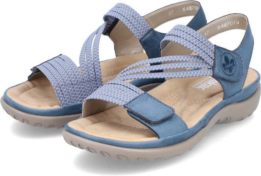 Rieker Sandalen blauw Textiel Dames