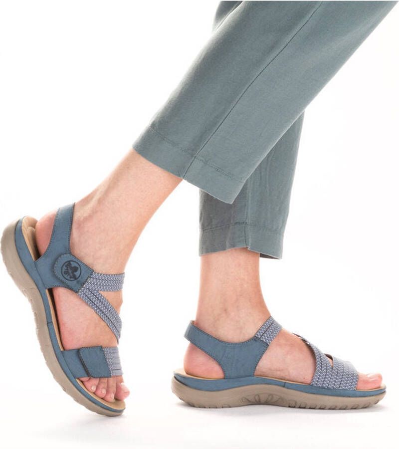 Rieker Sandalen blauw Textiel Dames