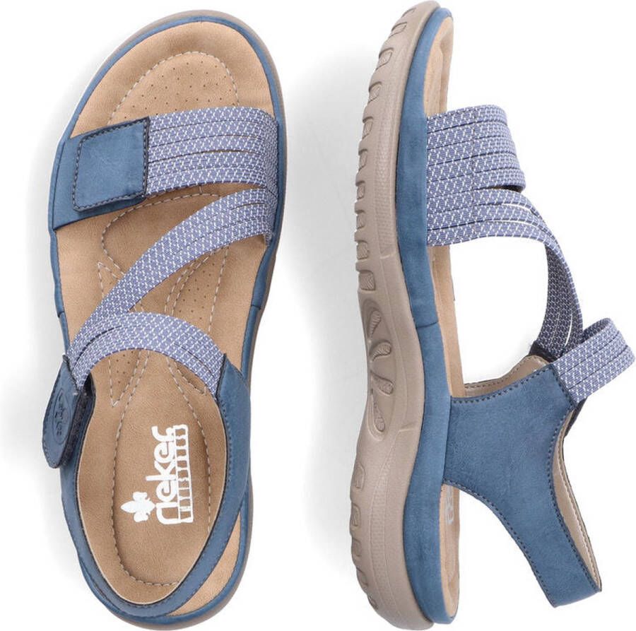 Rieker Sandalen blauw Textiel Dames