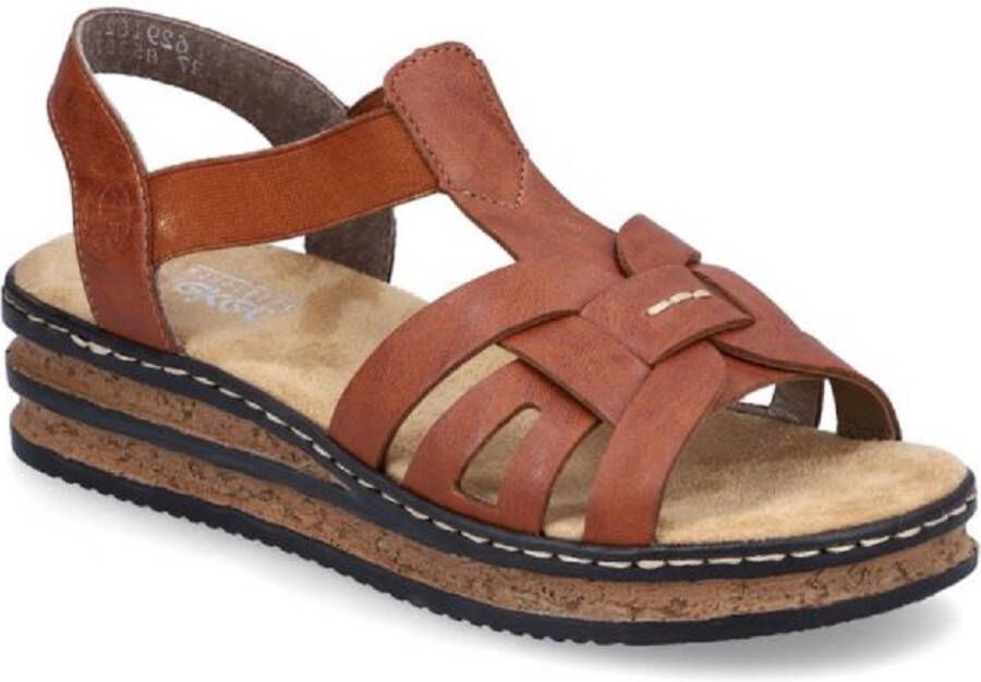 Rieker Sandalen cognac Imitatieleer Dames