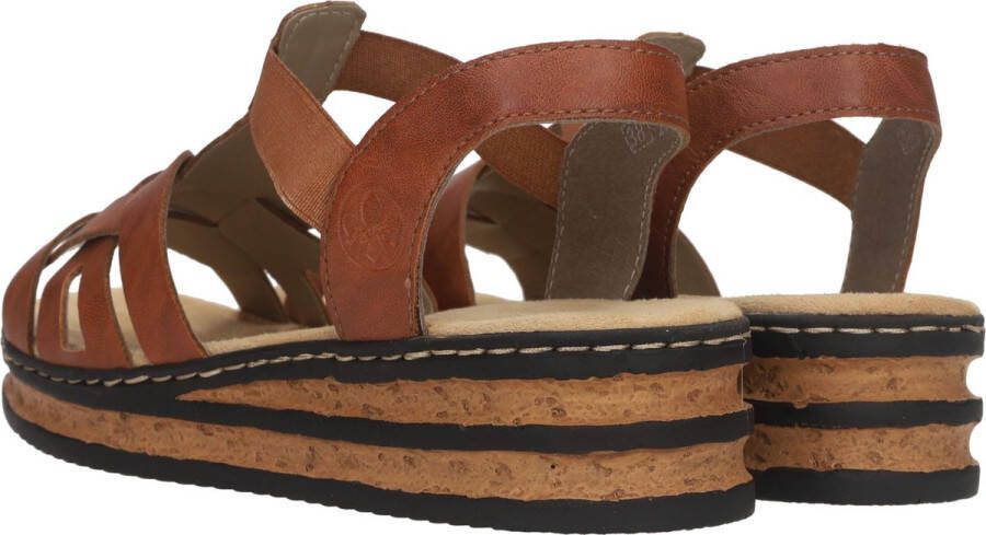 Rieker Sandalen cognac Imitatieleer Dames