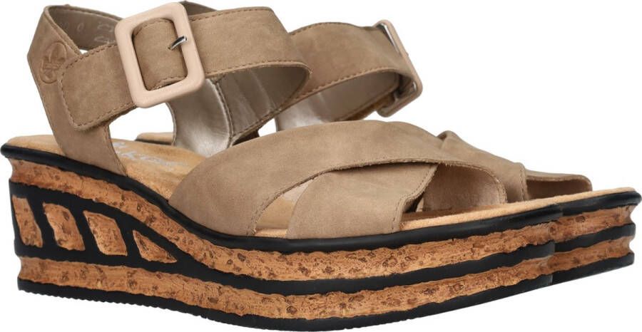 Rieker Sandalen met hak beige Synthetisch Dames