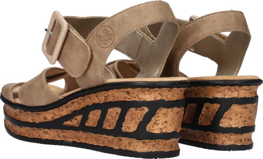 Rieker Sandalen met hak beige Synthetisch Dames