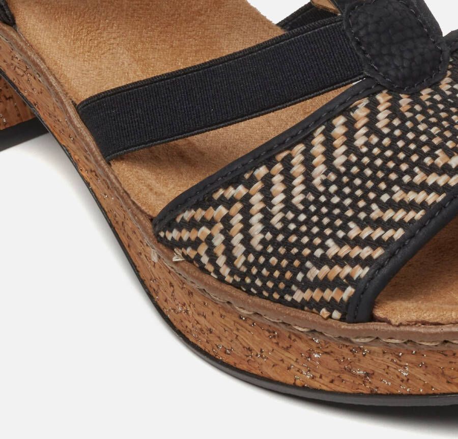 Rieker Sandalen met hak zwart Synthetisch Dames