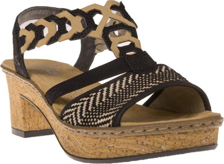 Rieker Sandalen met hak zwart Synthetisch Dames