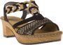 Rieker Zwarte sandalette met geweven bandjes en glitterzool Black Dames - Thumbnail 11