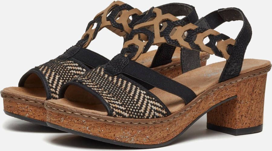 Rieker Sandalen met hak zwart Synthetisch Dames