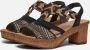 Rieker Zwarte sandalette met geweven bandjes en glitterzool Black Dames - Thumbnail 13