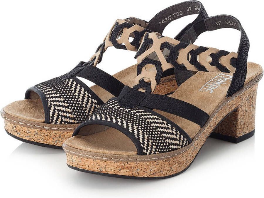 Rieker Sandalen met hak zwart Synthetisch Dames